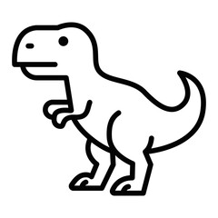 Dinosaur vector illustration in cartoon outline style. Editable stroke.