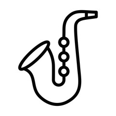 Saxophone vector illustration in bold minimal style. Editable stroke.