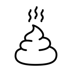 Simple poop emoji vector illustration. Editable stroke.