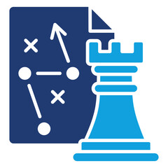 Strategy Flat Blue Icon