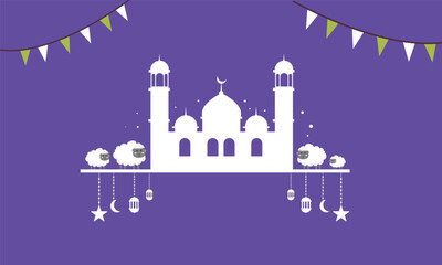 Animal Sacrifice for Eid al Adha Illustrating background vector