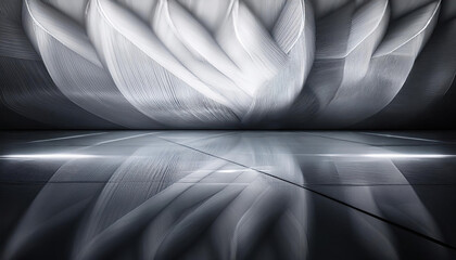 Naklejka premium Abstract light patterns create a serene atmosphere in a gray and silver setting