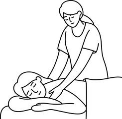 마사지 여 흑백