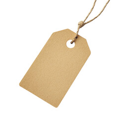 Recycled Paper Shopping Tag  isolated on a transparent background