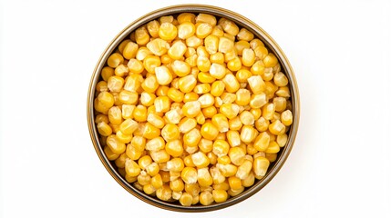 Professional Can of Corn Isolated on White Background for Food Photography