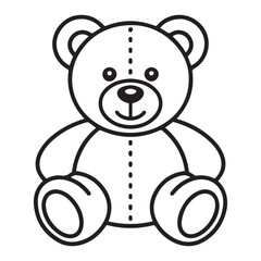 Teddy bear line art vector, Cute teddy outline icon. with white background