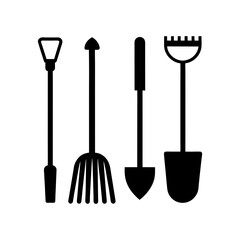 farm tools vector silhouette
