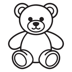 Teddy bear line art vector, Cute teddy outline icon. with white background