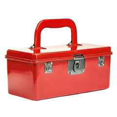 Red Toolbox With Handle Background  isolated on a transparent background