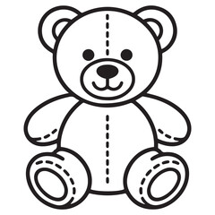 Teddy bear line art vector, Cute teddy outline icon. with white background