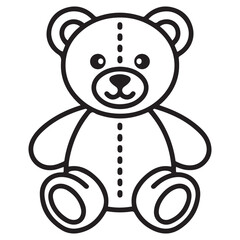 Teddy bear line art vector, Cute teddy outline icon. with white background
