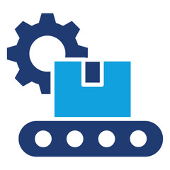 Fototapeta premium Production Flat Blue Icon