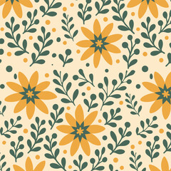 Yellow Flowers Pattern Background