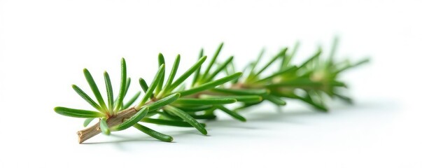 Isolated sprig of rosemary on white background, herbaceous, garden, herb