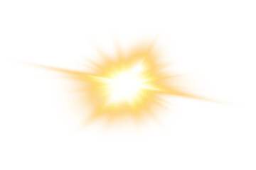 Fototapeta premium Radiant Light Flash PNG Warm Golden Starburst Glow Effect Decoration