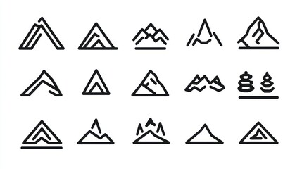 Mountain Icons Design, White Background