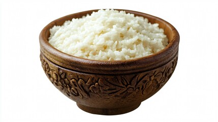 Delicious Jasmin Steamed Rice in Isolated Bowl: Culinary Perfection in Every Grain