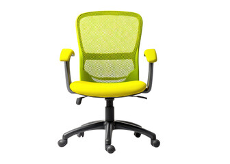 Bright Green Ergonomic Office Chair with Mesh Back and Yellow Seat Cushion for Modern Workspace