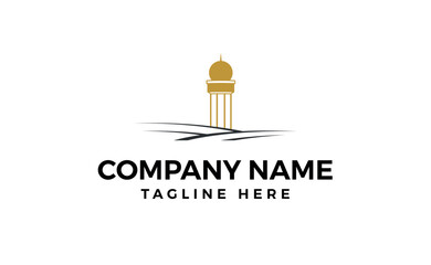 Obraz premium Islamic golden mosque logo