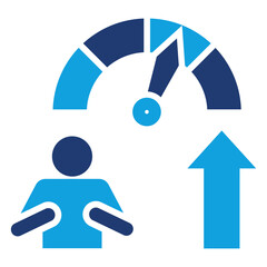 Performance Flat Blue Icon