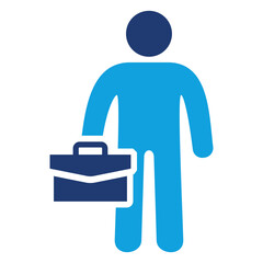 Employee Flat Blue Icon