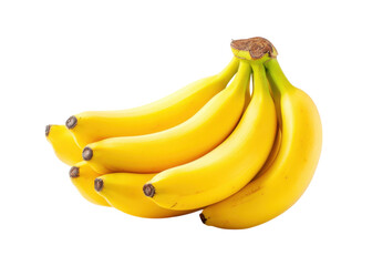 Fresh and Ripe Yellow Bananas, Perfect for Healthy Snacks and Smoothies, Isolated on White Background