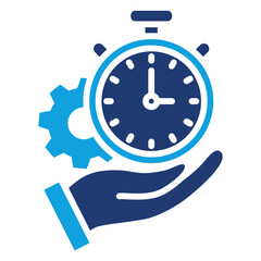 Time Management Flat Blue Icon