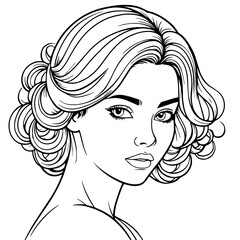 Woman with Wavy Hair in Voluminous Updo Hairstyle