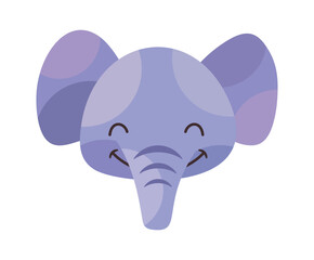 Funny smiling elephant cartoon character