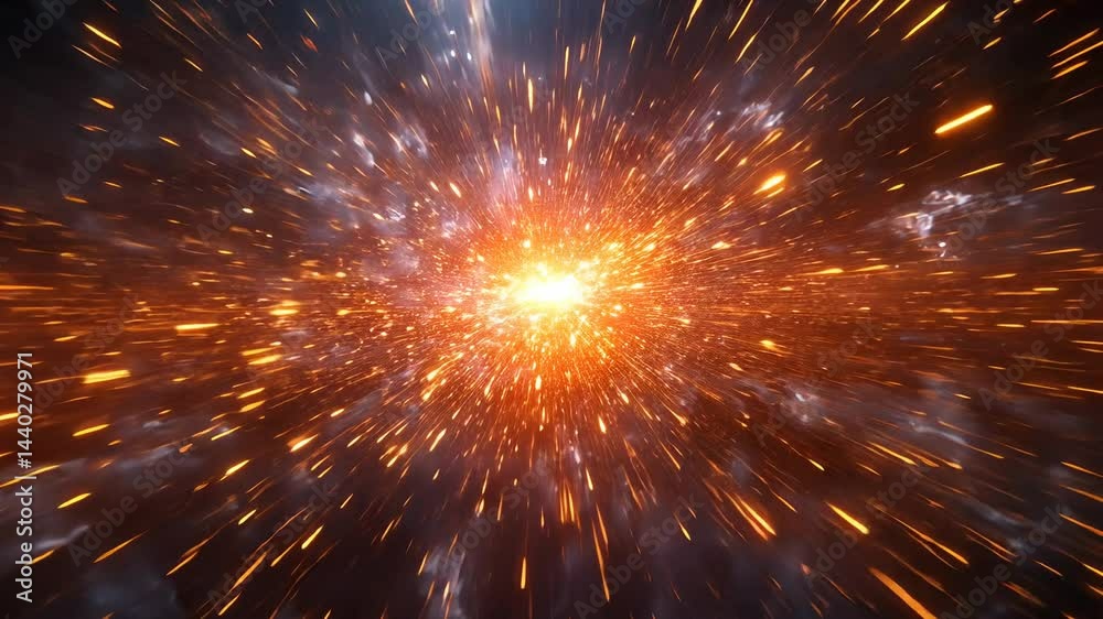 Wall mural explosion of colorful light and energy in deep space background