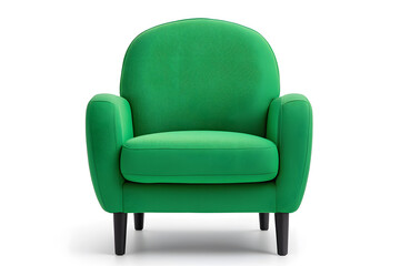 Fototapeta premium Comfortable green armchair isolated on white background
