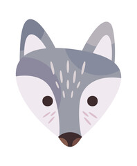 Grey wolf cartoon character avatar
