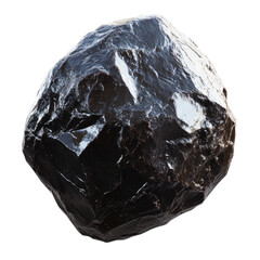 Single Rough Hematite Metallic Stone Crisp  isolated on a transparent background