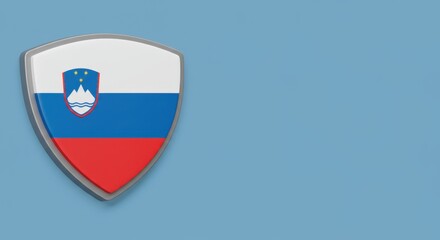 Obraz premium Slovenian Flag Emblazoned on a Protective Shield: A Symbol of National Pride and Security