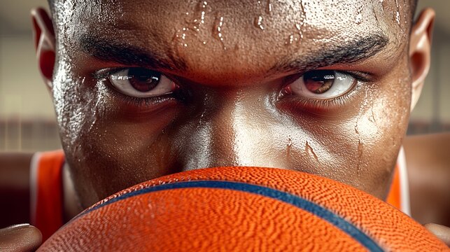 Focused Basketball Player Close-up - Powered by Adobe