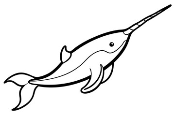 Obraz premium Minimalist Narwhal Line Art
