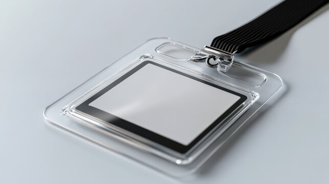 Clear plastic id badge holder with blank space for customization and office use