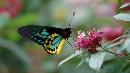 Obraz premium Vibrant Butterfly on Blossom: A Tropical Paradise