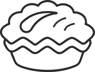 flaky pastry line art vector icon for apps and website