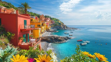 Vibrant Coastal Village in Italy: A Picturesque Seascape