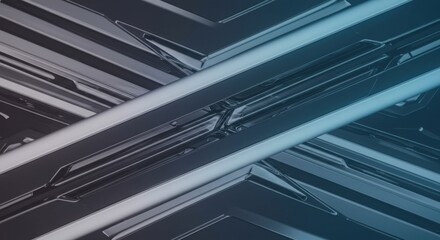 Abstract Geometric Shapes Intersect on a Dark Gray Background