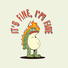 Overwhelmed Frog Saying Everything is Okay