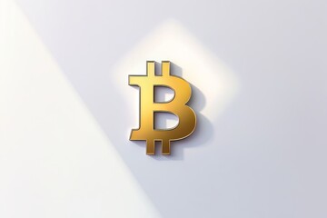 Obraz premium Golden Bitcoin Logo on White Background