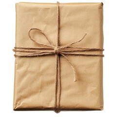 Obraz premium Tied Brown Kraft Parcel String Crisp Image isolated on a transparent background