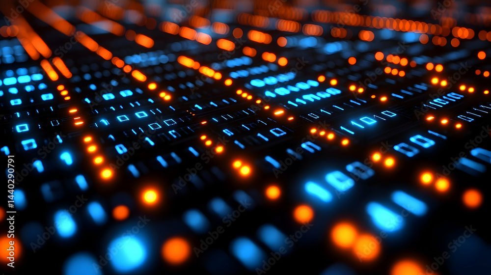 Poster abstract binary code illustration
