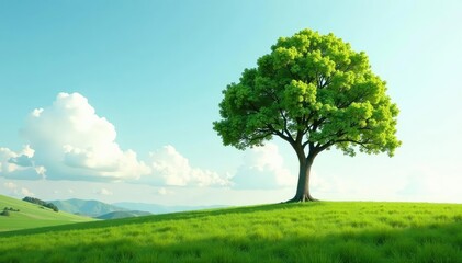 Single tree with a few branches stretching up, landscape, isolated, isolation