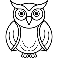Stylized Owl Outline for Vector Design