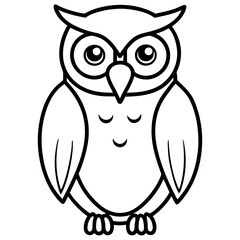 Stylized Owl Outline for Vector Design