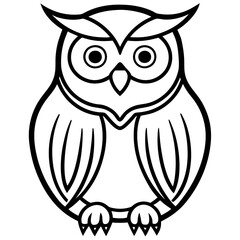 Stylized Owl Outline for Vector Design