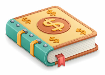 Illustrated Finance Journal with Dollar Symbol on Cover Design